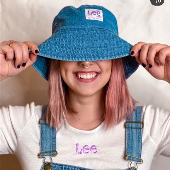 H&M X Lee Demin Blue Bucket Hat - Picture 3 of 9